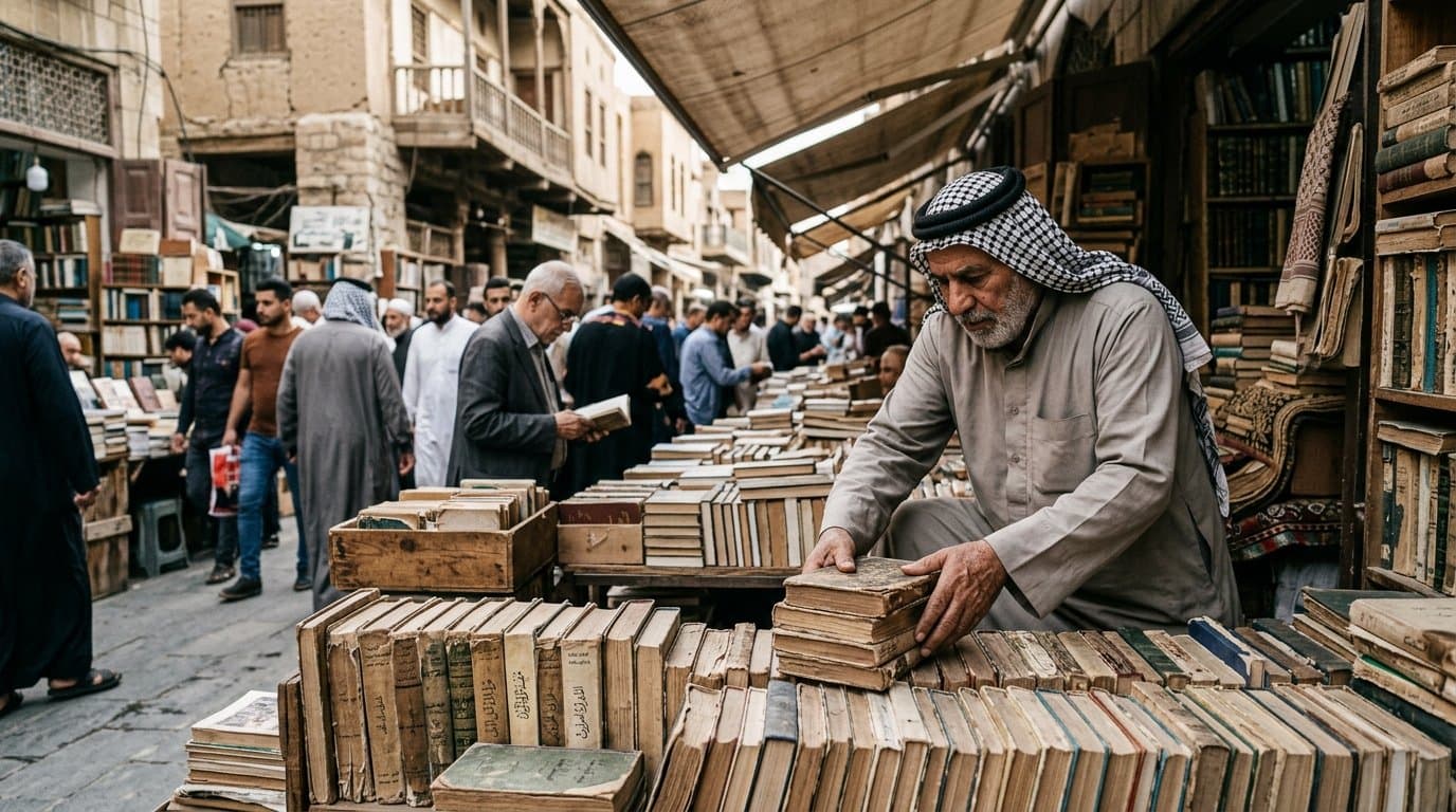 Freitagmorgen in der Al-Mutanabbi-Straße: Büchermärkte und das Shabandar-Café 2