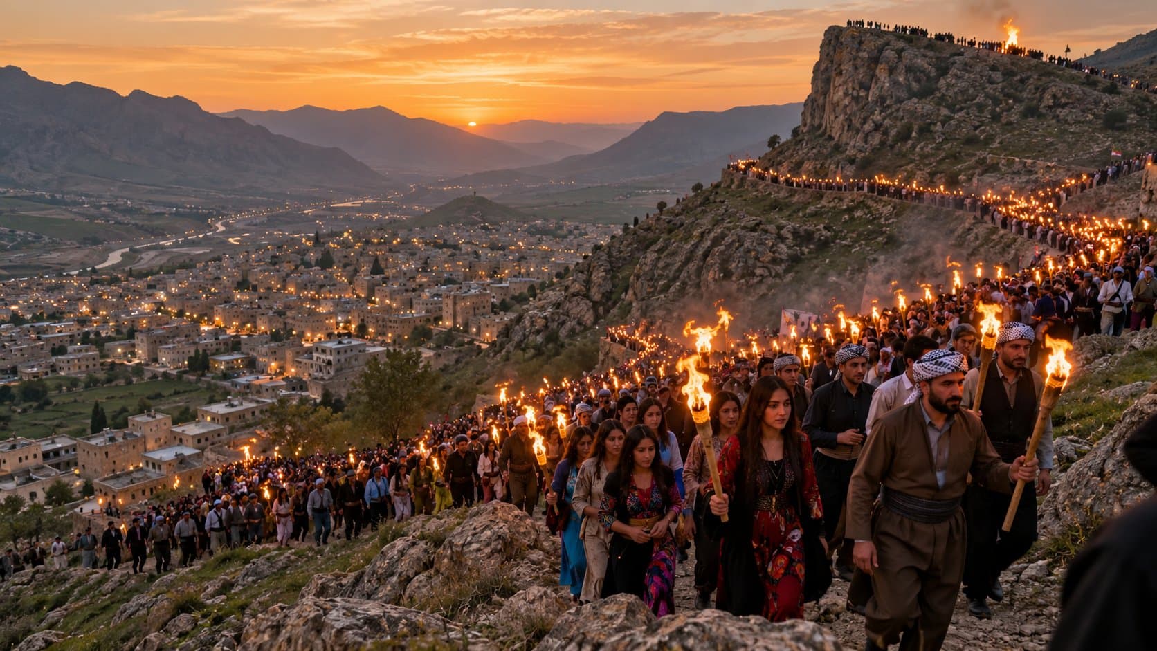 Newroz-Fackelzug in Akre 2