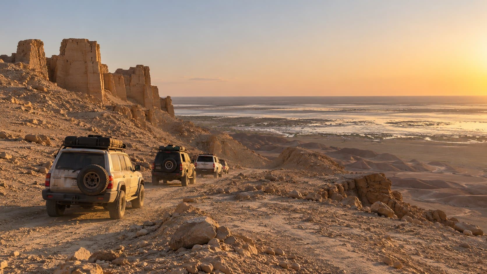 Wüstensafari im Geländewagen von Al-Ukhaidir nach Bahr Al-Najaf 2